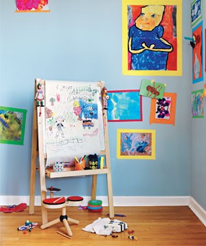 Frame kids’ art with tape – An easy, cool idea